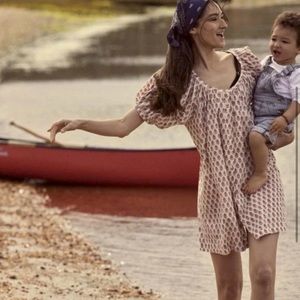 DOEN JOSETTE DRESS TRAVELER BLOCK PRINT XS